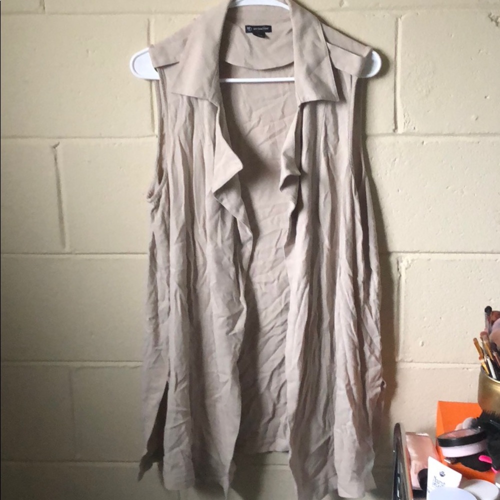Open Cardigan Flowy Vest Neutral Top
